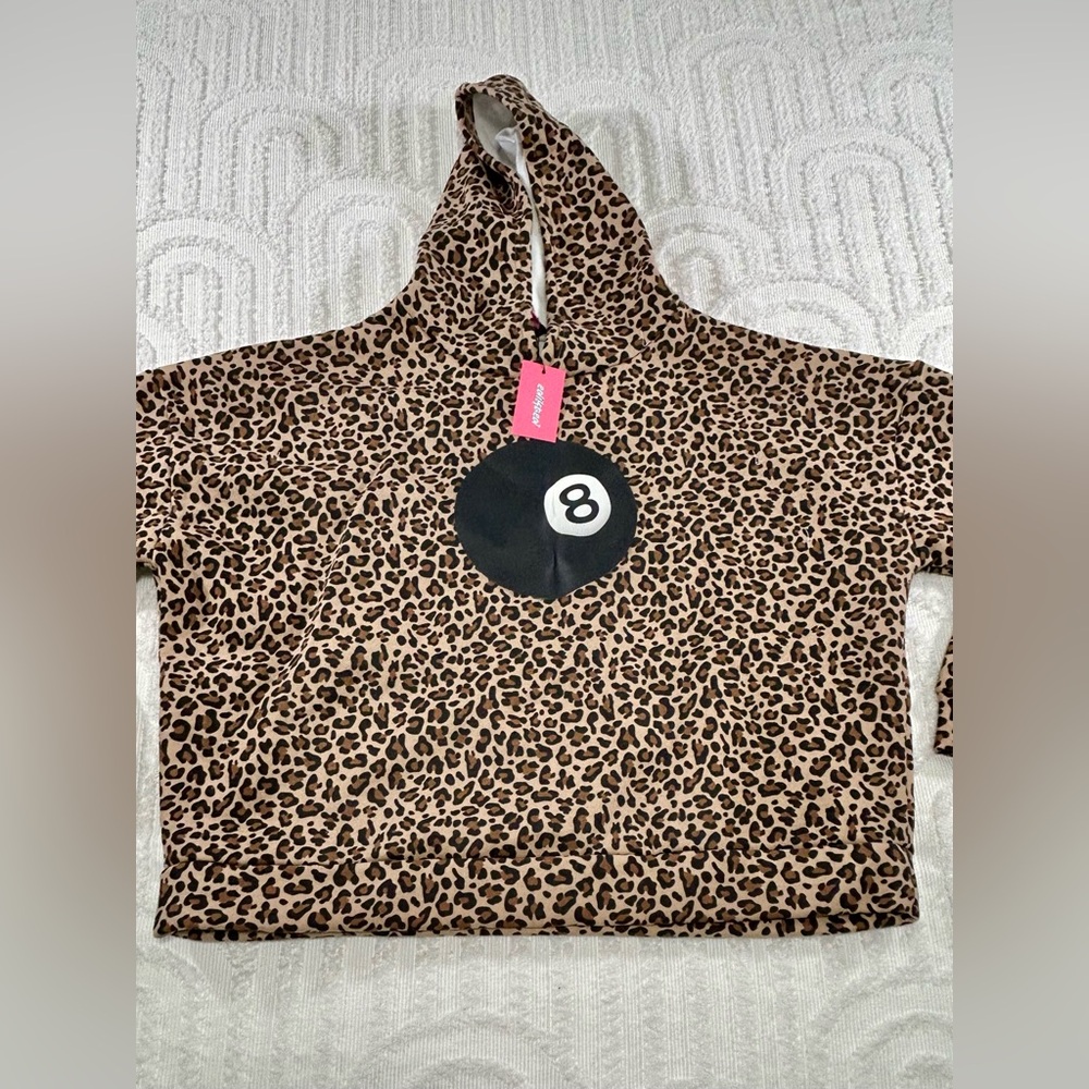 EDIKTED Leopard Magic 8 Oversized Hoodie Large NWT O-446 - Picture 7 of 10